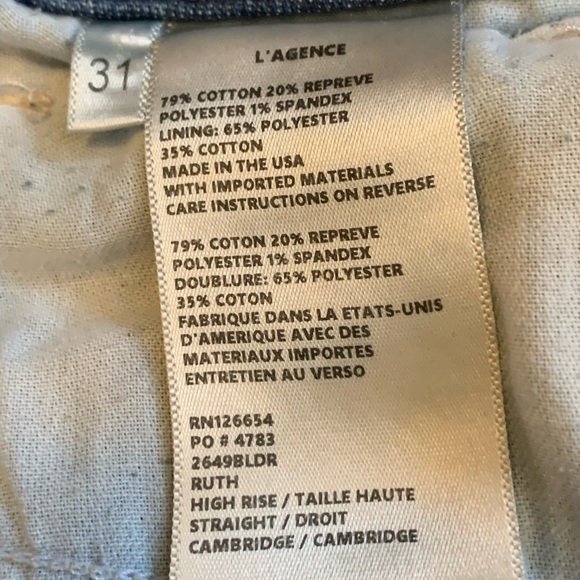 L'AGENCE Classic Blue Boot Cut Jeans - Picture 9 of 9